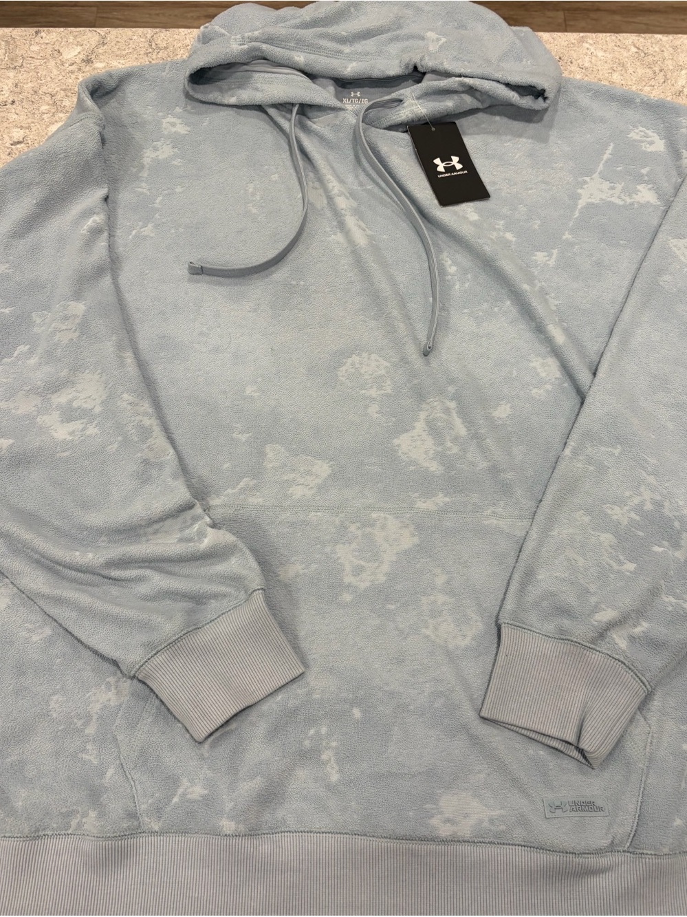 Under Armour Men's Light Blue Terry Pullover Hoodie-XL